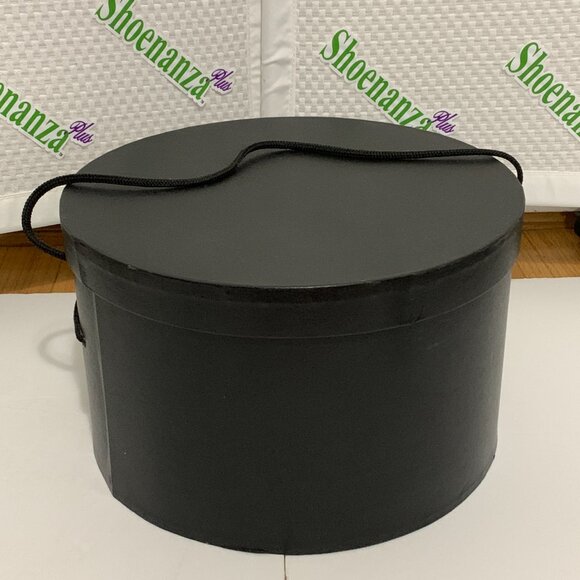 Vintage Goorin Bros Cardboard Hat Box Strap Storage Container Black Gold Logo - Picture 5 of 14